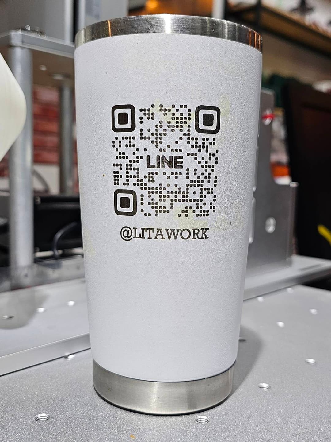 เลเซอร์แก้วสแตนเลส QR Code เลเซอร์แก้วสแตนเลส QR Code